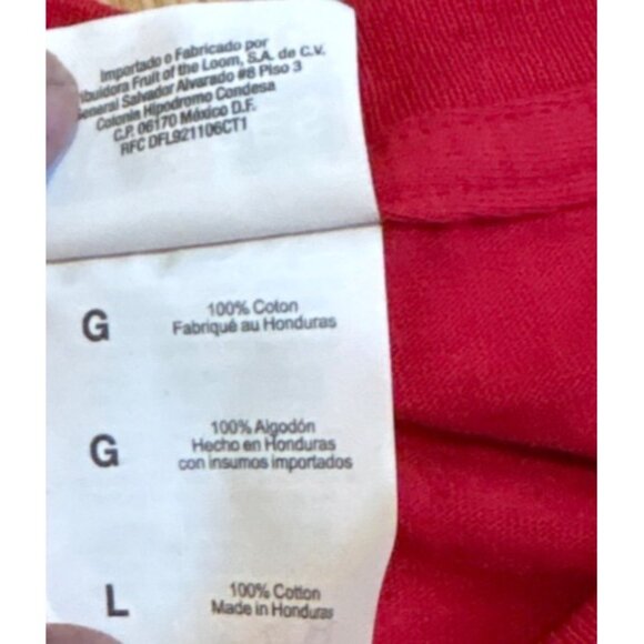 Budweiser Red Hockey Player Graphic T-Shirt By Jerzees L 100% Cotton - Picture 7 of 7